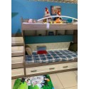 Двухъярусная кровать с лестницей с ящиками "Прованс"